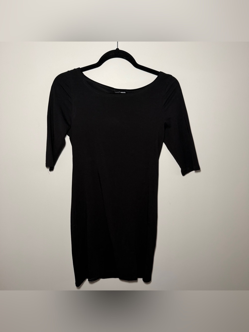 Fashion Nova Black Scoop Neck Bodycon Mini Dress Size M